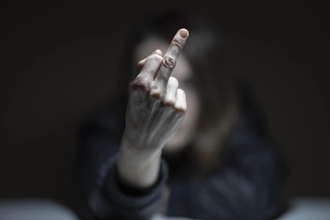 profanity, insult, middle finger, sign, icon, woman, model, girl, face, fashion, youth, portrait, beautiful, people, beauty, person, make-up, adult, hair, eyes, human, women, pose, insult, middle finger, middle finger, middle finger, middle finger, middle finger